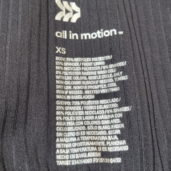 All in Motion Ribbed Razorback Longline sports bra size XSmall - Picture 4 of 6